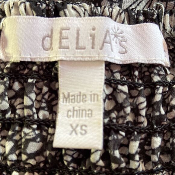 Delia’s Black & White Lace Print Sleeveless Sundress Size XS Women's Casual - Picture 3 of 4